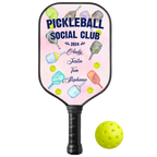 Personalized Pickleball Social Club Pickleball Paddle with Custom Names And Year