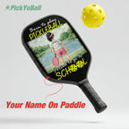 Personalized Girl "Born To Play Pickleball Forced To go To School" Junior Pickleball Paddle