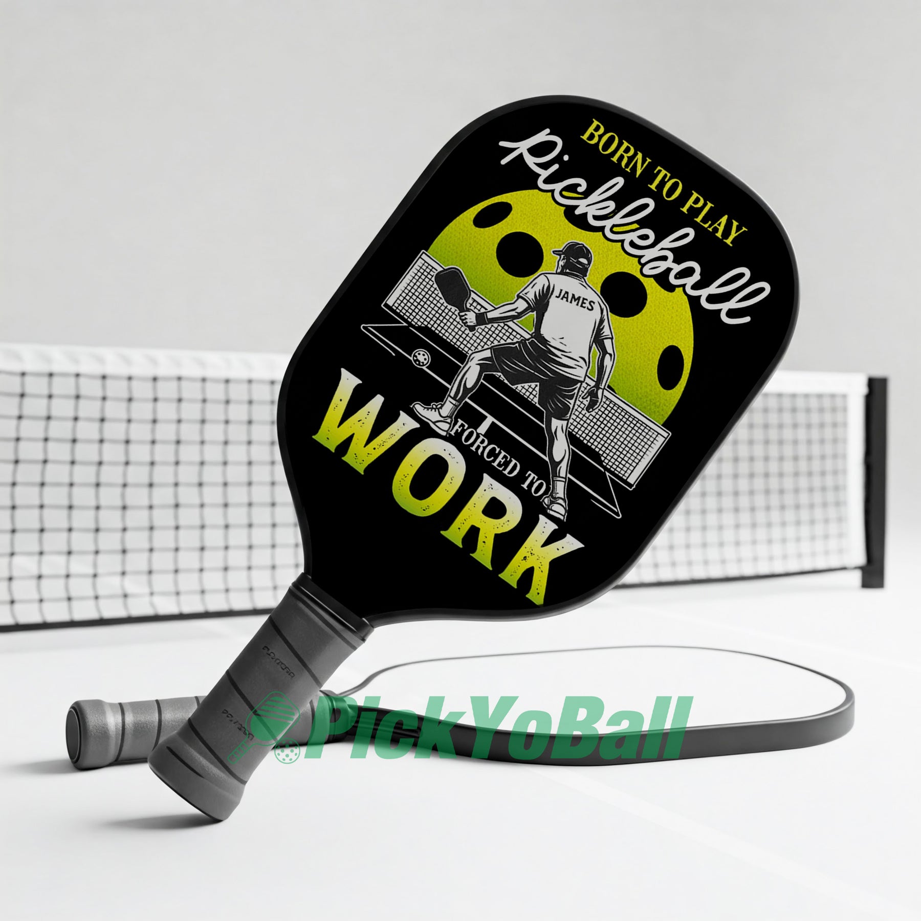 Personalized "Born To Play Pickleball Forced To Work" Pickleball Paddle, Gift For Him, Husband, Boyfriend