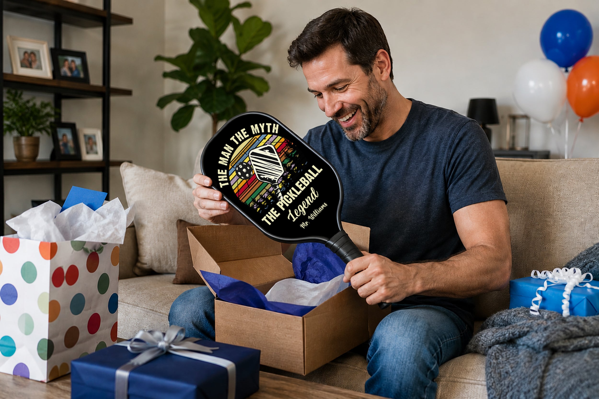 Personalized "The Man The Myth The Pickleball Legend" Paddle with Custom Name