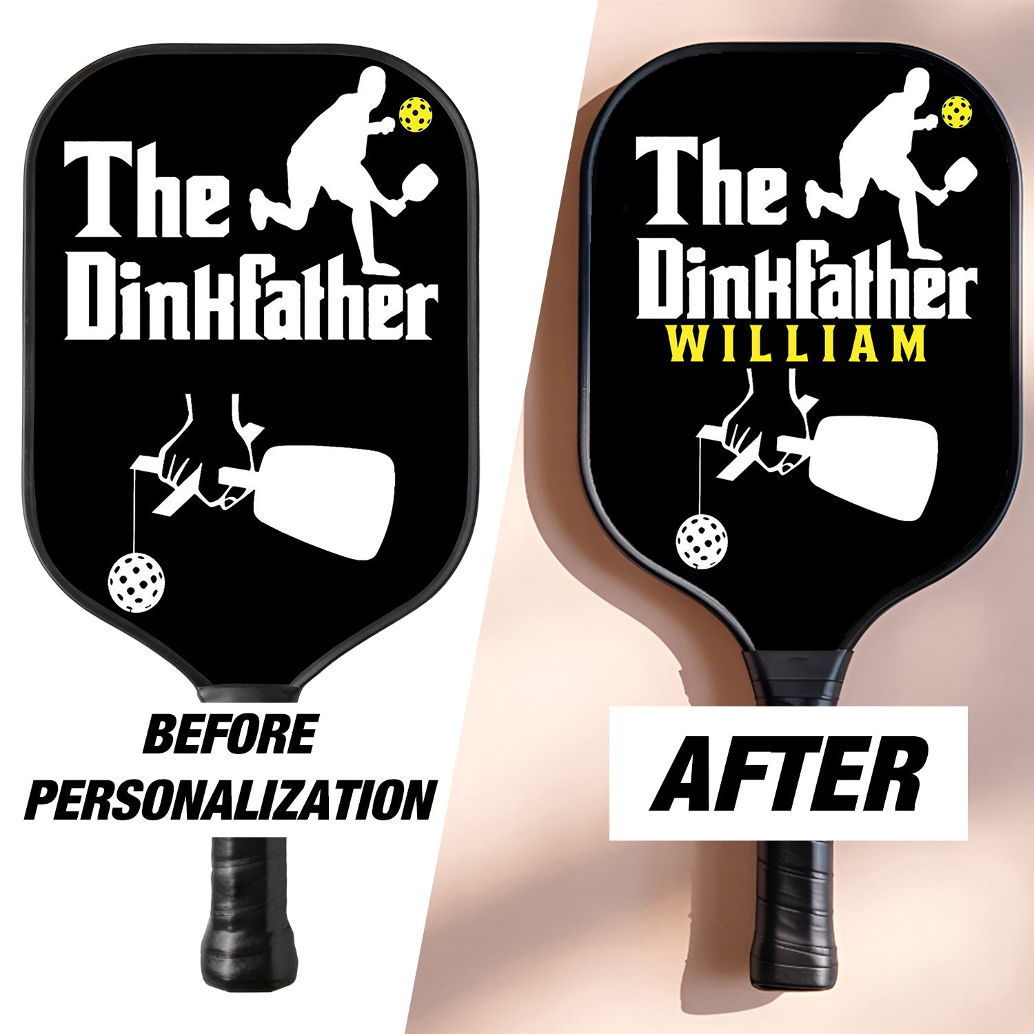 Personalized "The Dinkfather" - Pickleball Men Paddle