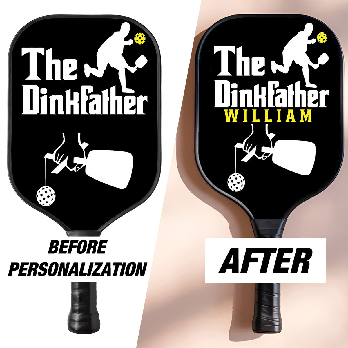 Personalized "The Dinkfather" - Pickleball Men Paddle