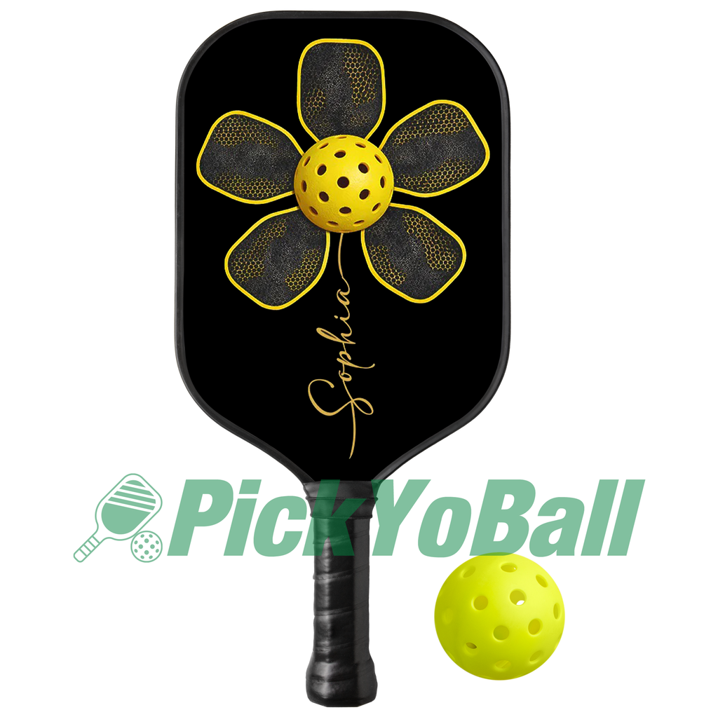 Personalized Pickleball Paddle, Floral Pickleball Petals Design With Custom Name