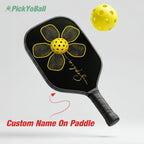 Personalized Pickleball Paddle, Floral Pickleball Petals Design With Custom Name