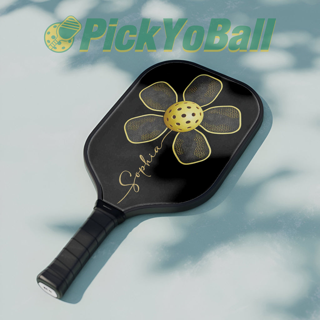 Personalized Pickleball Paddle, Floral Pickleball Petals Design With Custom Name
