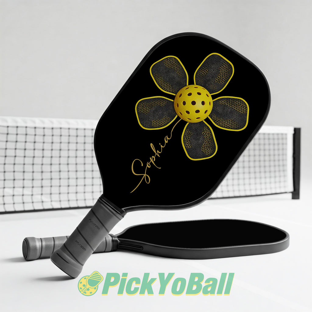 Personalized Pickleball Paddle, Floral Pickleball Petals Design With Custom Name