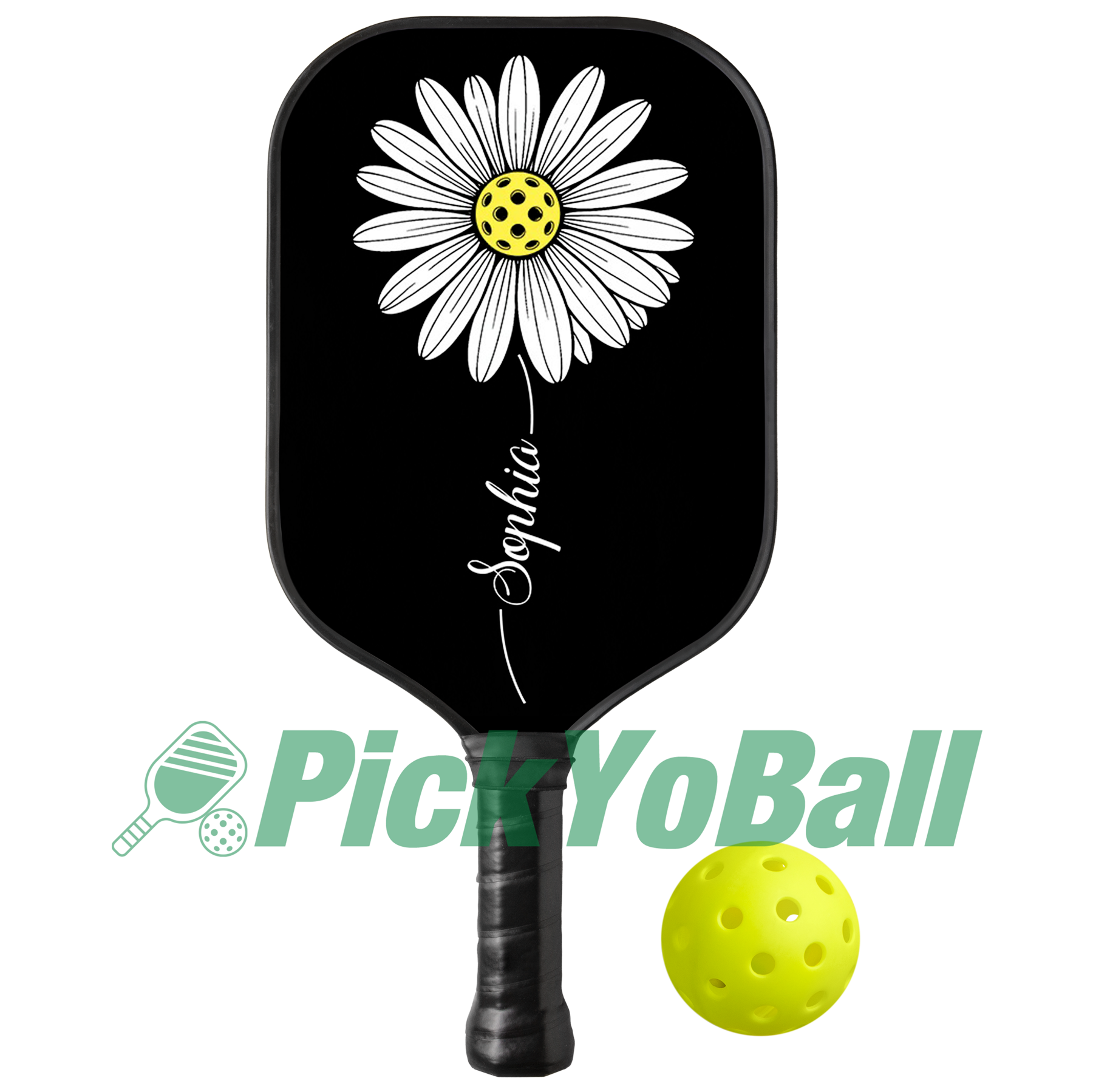 Personalized Pickleball Paddle, Floral Pickleball Petals Design With Custom Name For Mom, Daughter, Grandma