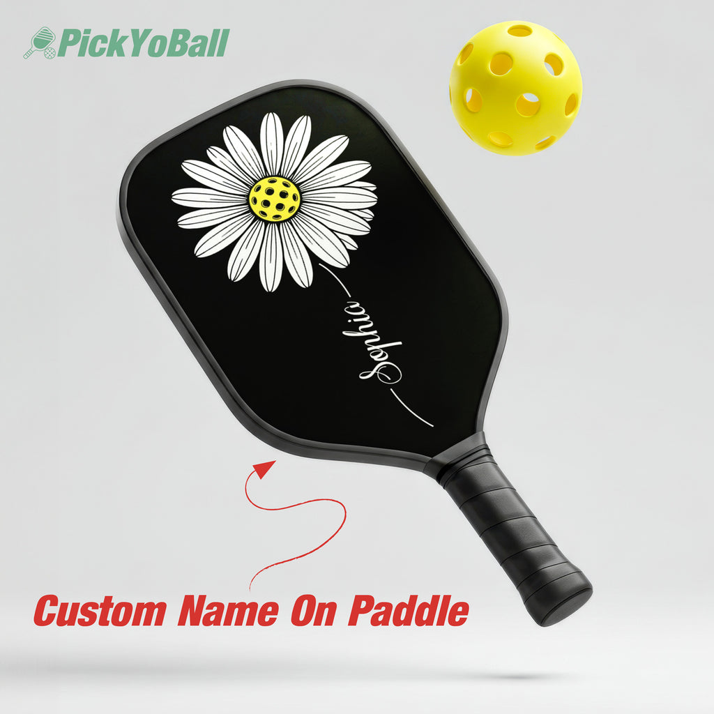 Personalized Pickleball Paddle, Floral Pickleball Petals Design With Custom Name For Mom, Daughter, Grandma