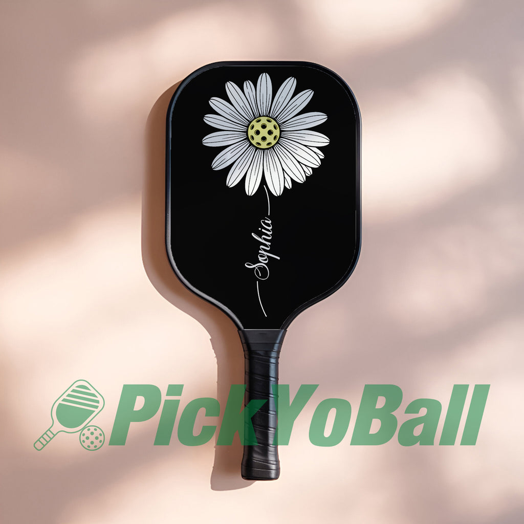 Personalized Pickleball Paddle, Floral Pickleball Petals Design With Custom Name For Mom, Daughter, Grandma