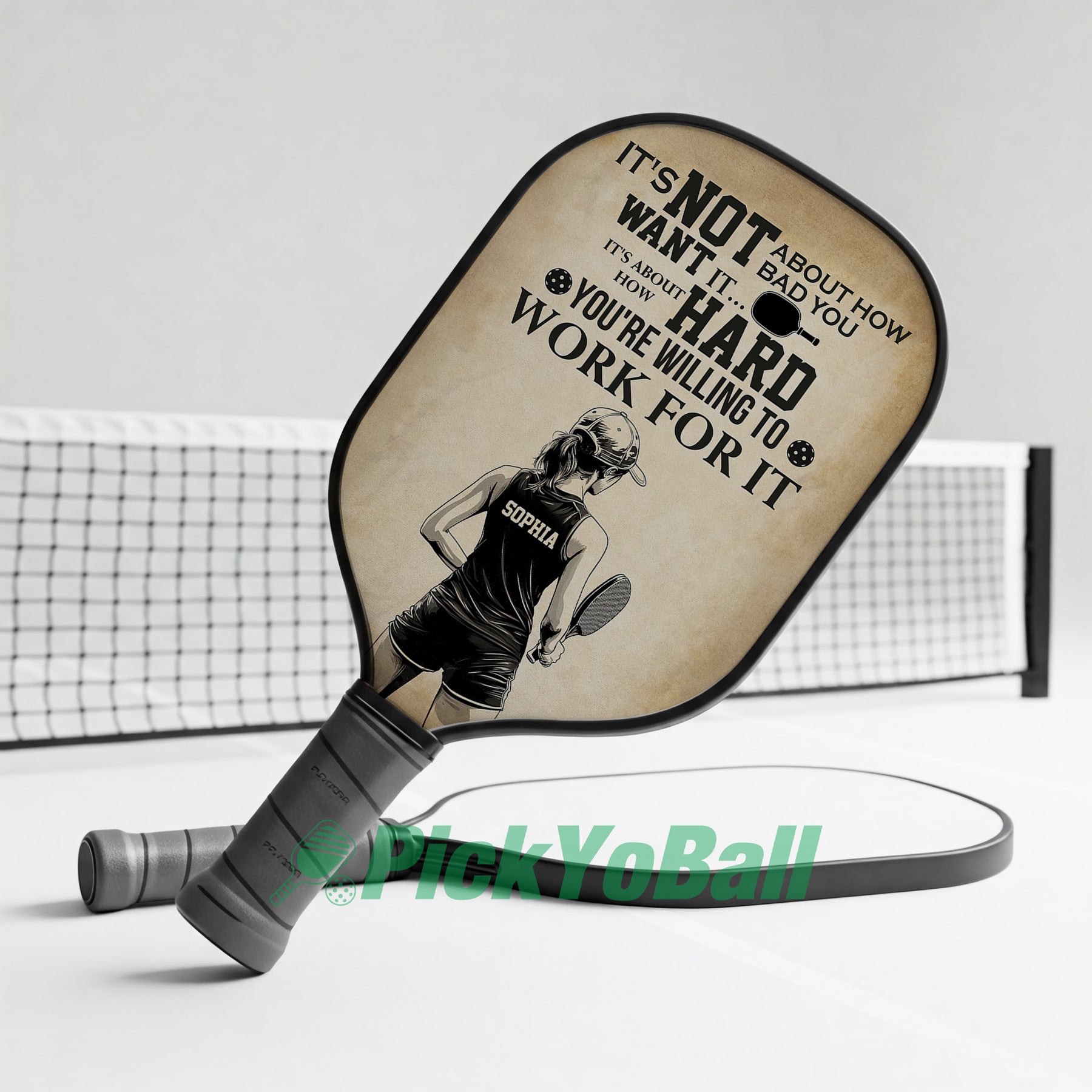 Personalized "Pickleball Player Is About How Hard You're Willing To Work For It" Pickleball Paddle
