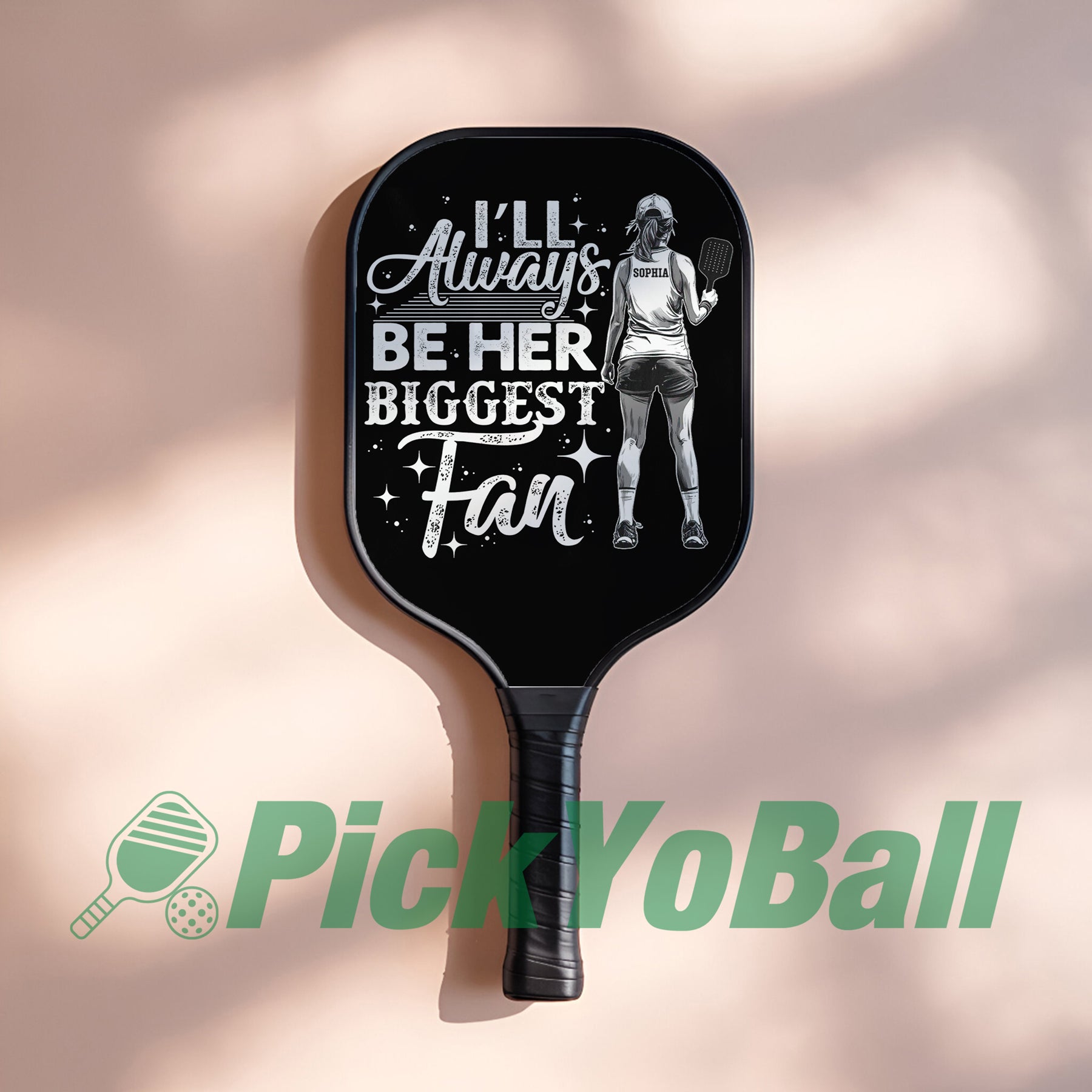 Personalized "I'll Always Be Her Biggest Fan" Pickleball Paddle with Custom Name For Daughter, Mom, Grandma or Girlfriend
