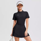 Tiered Pleats Pickleball & Tennis Skirt Set – Women’s Athletic Dress with Inner Shorts & Pockets