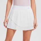 Tiered Pleats Pickleball & Tennis Skirt Set – Women’s Athletic Dress with Inner Shorts & Pockets
