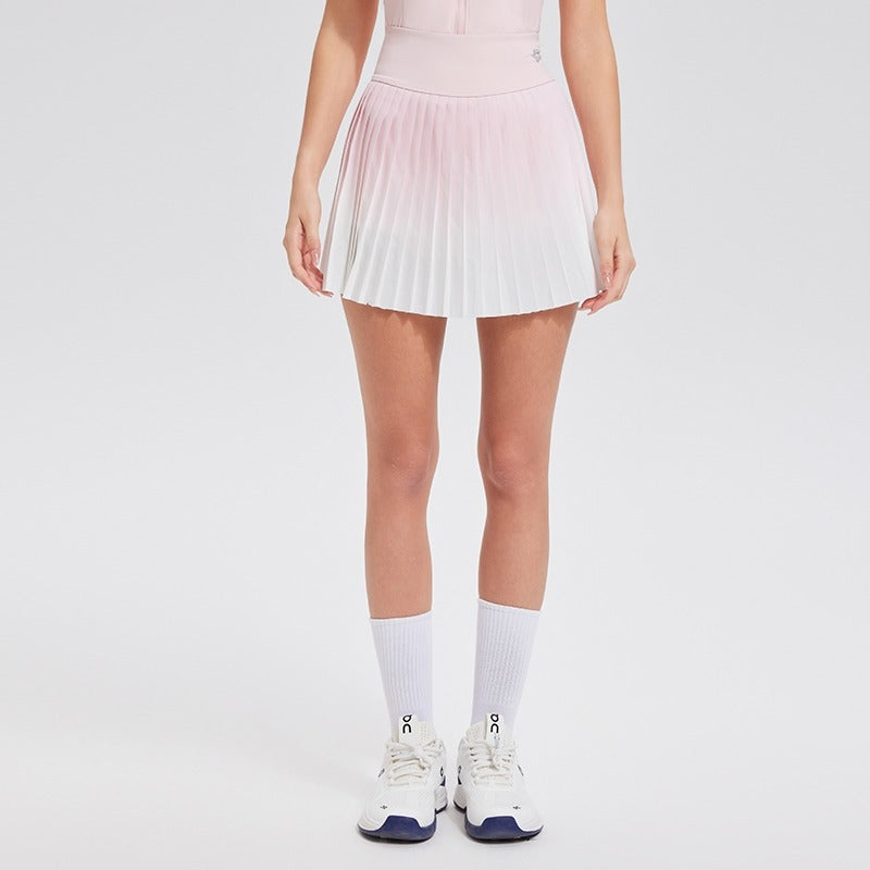 Gradient 2 Piece Pickleball & Tennis Skirt Set – Sleeveless Athletic Dress with Shorts & Pockets