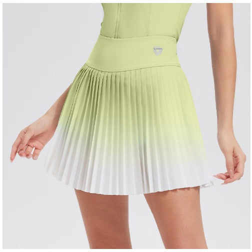 Gradient 2 Piece Pickleball & Tennis Skirt Set – Sleeveless Athletic Dress with Shorts & Pockets
