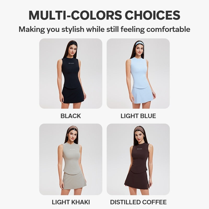 Tank Top 2 Piece Pickleball Skirt Set – Athletic Tennis & Golf Outfit with Built-In Shorts