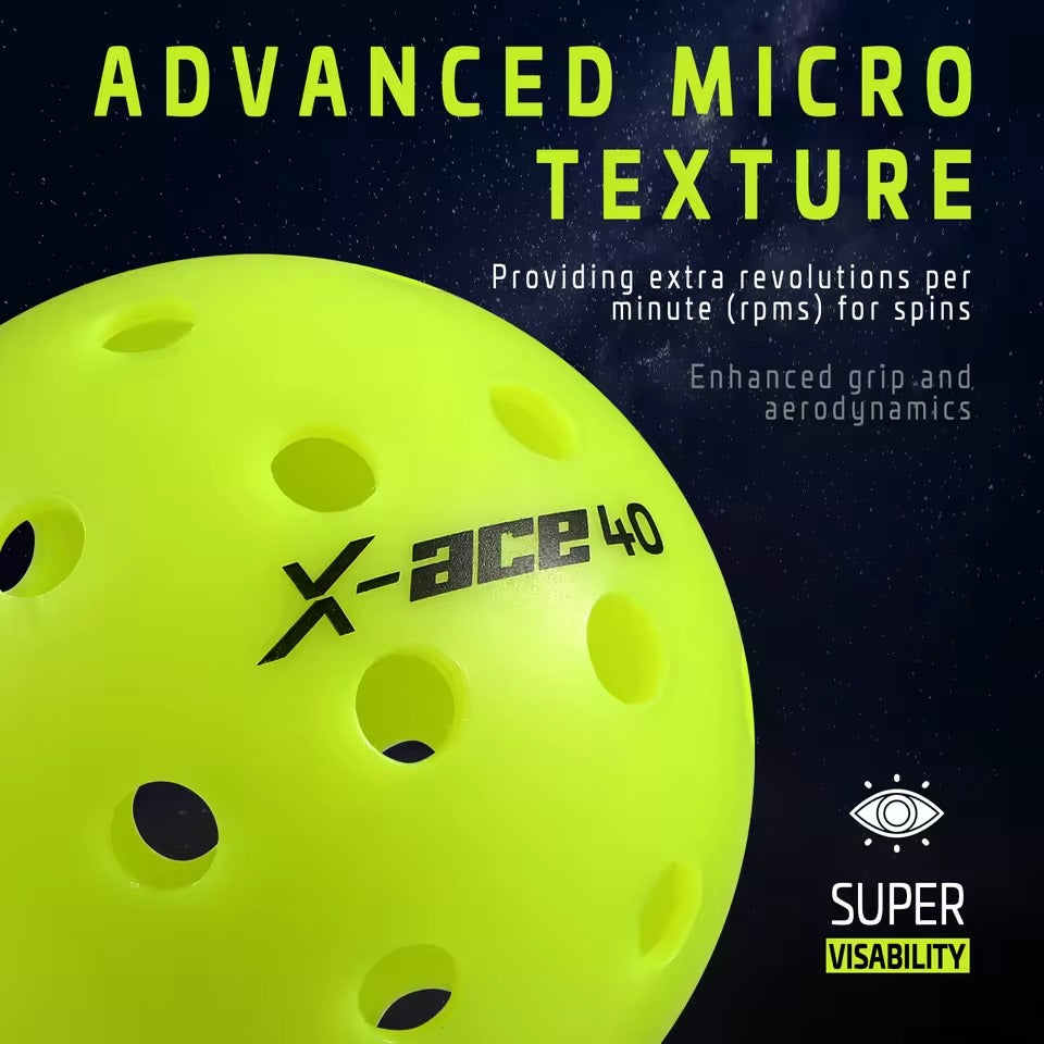 Outdoor Pickleball Balls, USA Tournament Approved Durable 40 Hole Pickleballs