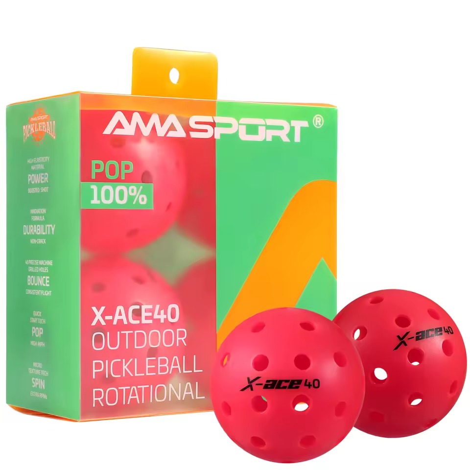 Outdoor Pickleball Balls, USA Tournament Approved Durable 40 Hole Pickleballs