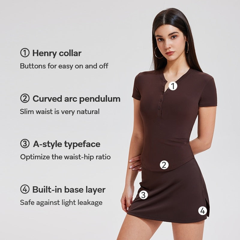 Women 2 Piece Pickleball Skirt Set – Athletic Tennis & Golf Outfit with Built-In Shorts