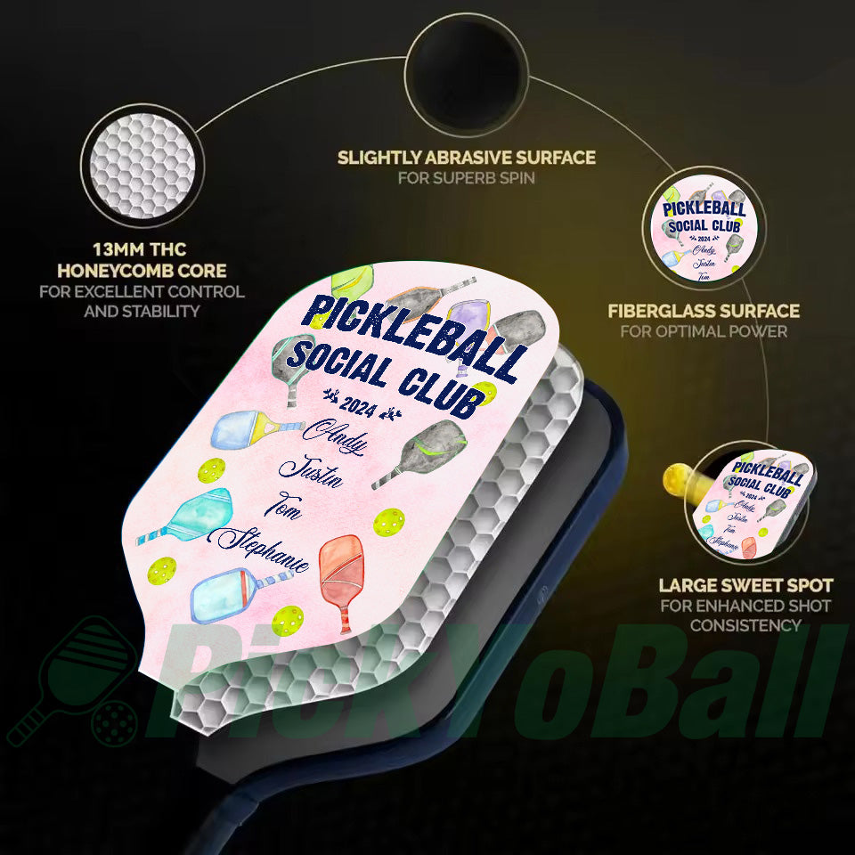 Personalized Pickleball Paddle, "Born To Play Pickleball Forced To Work" Design with Custom Name For Her
