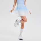Gradient 2 Piece Pickleball & Tennis Skirt Set – Sleeveless Athletic Dress with Shorts & Pockets
