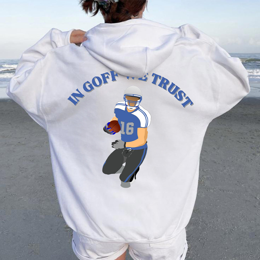 "In Goff We Trust" Jared Goff - American Football T-Shirts, Hoodies & More (Back Print)