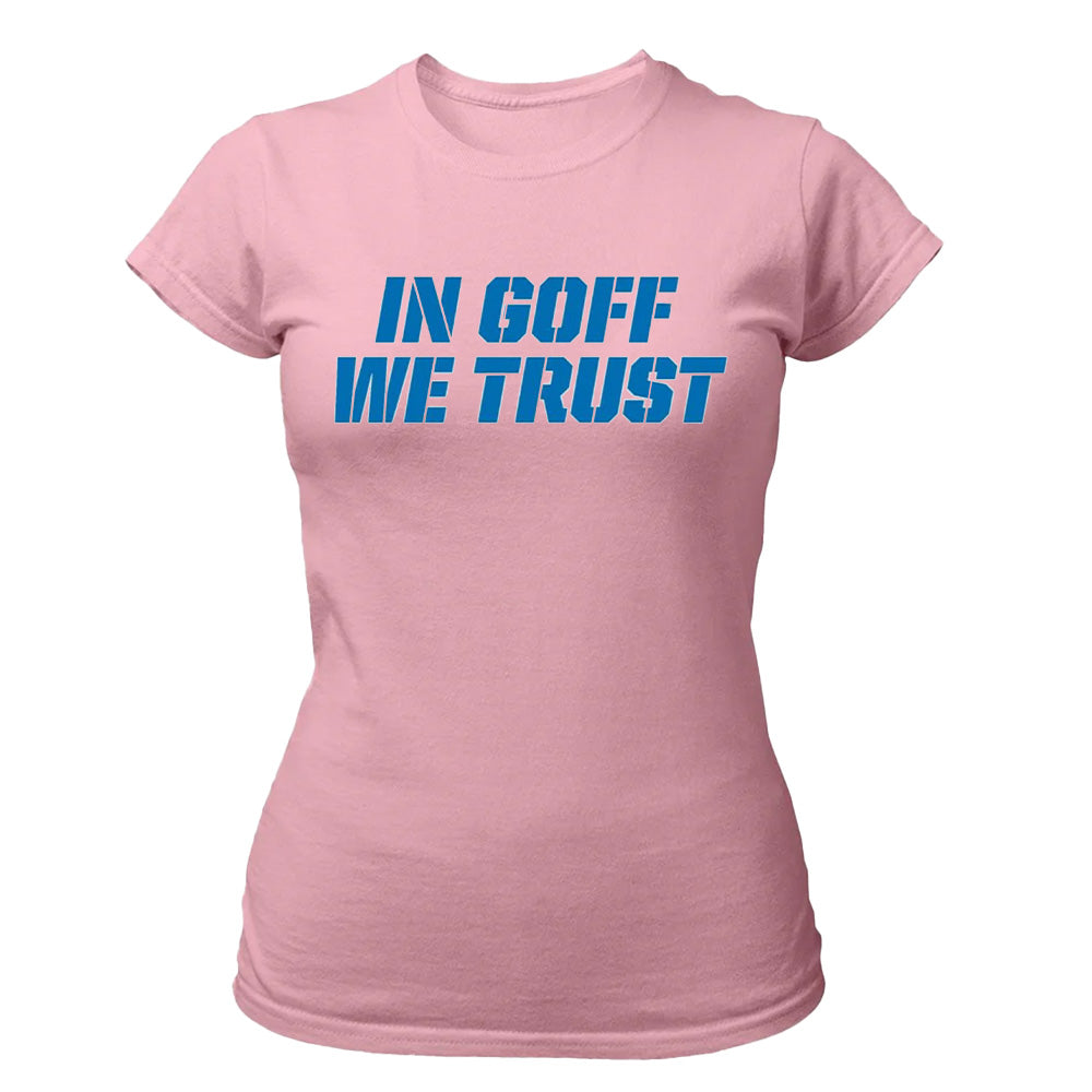 "In Goff We Trust" Lion Shirts - American Detroit Football Team T-Shirts, Hoodies & More (Back Print)