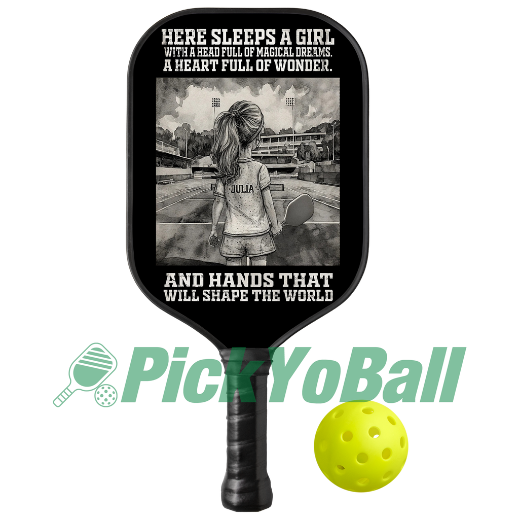 Personalized "A Girl with Hands that Will Shape The World" Junior Pickleball Paddle