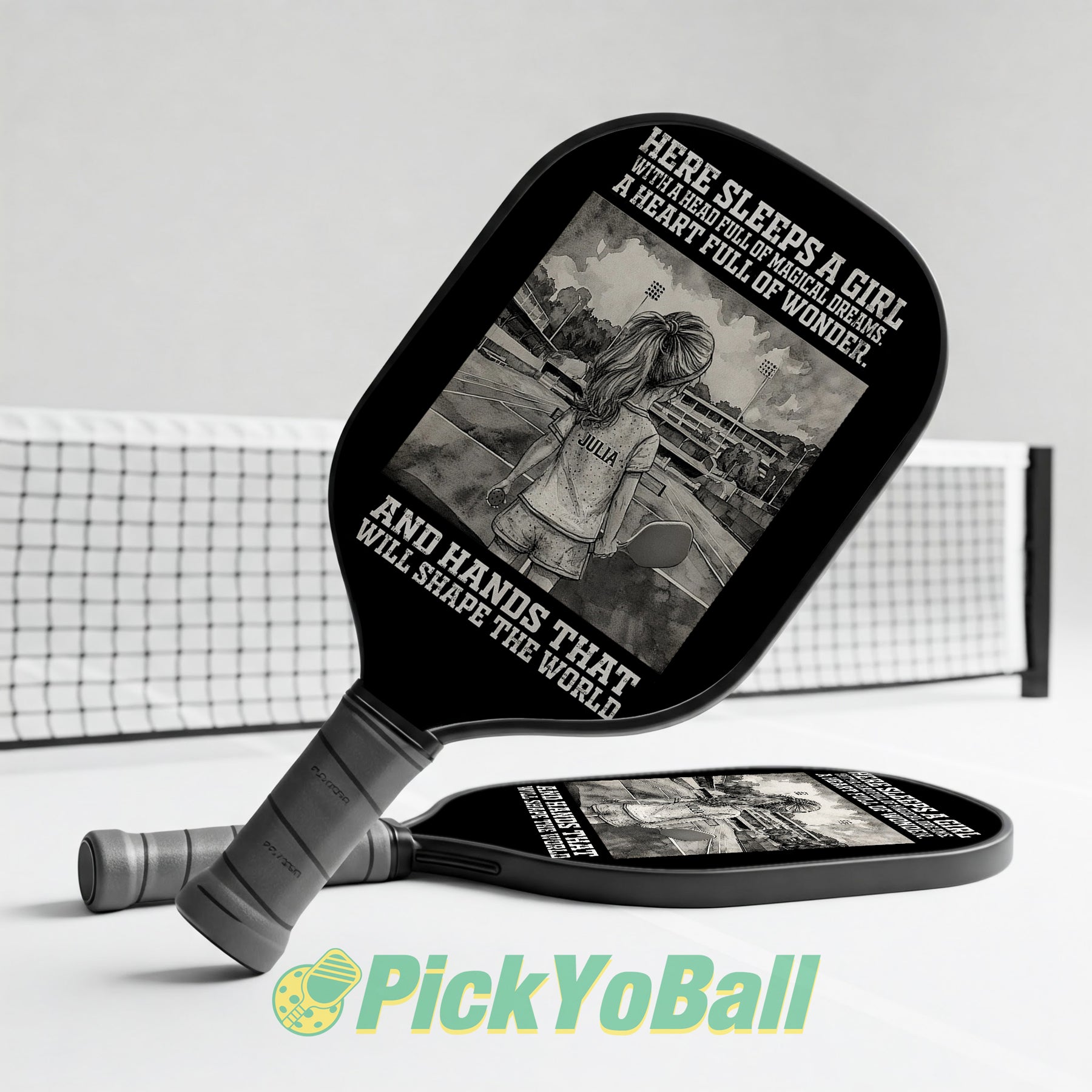 Personalized "A Girl with Hands that Will Shape The World" Junior Pickleball Paddle