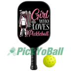 Personalized "Just A Girl Who Loves Pickleball" Paddle with Custom Name, Pickleball Gift For Daughter