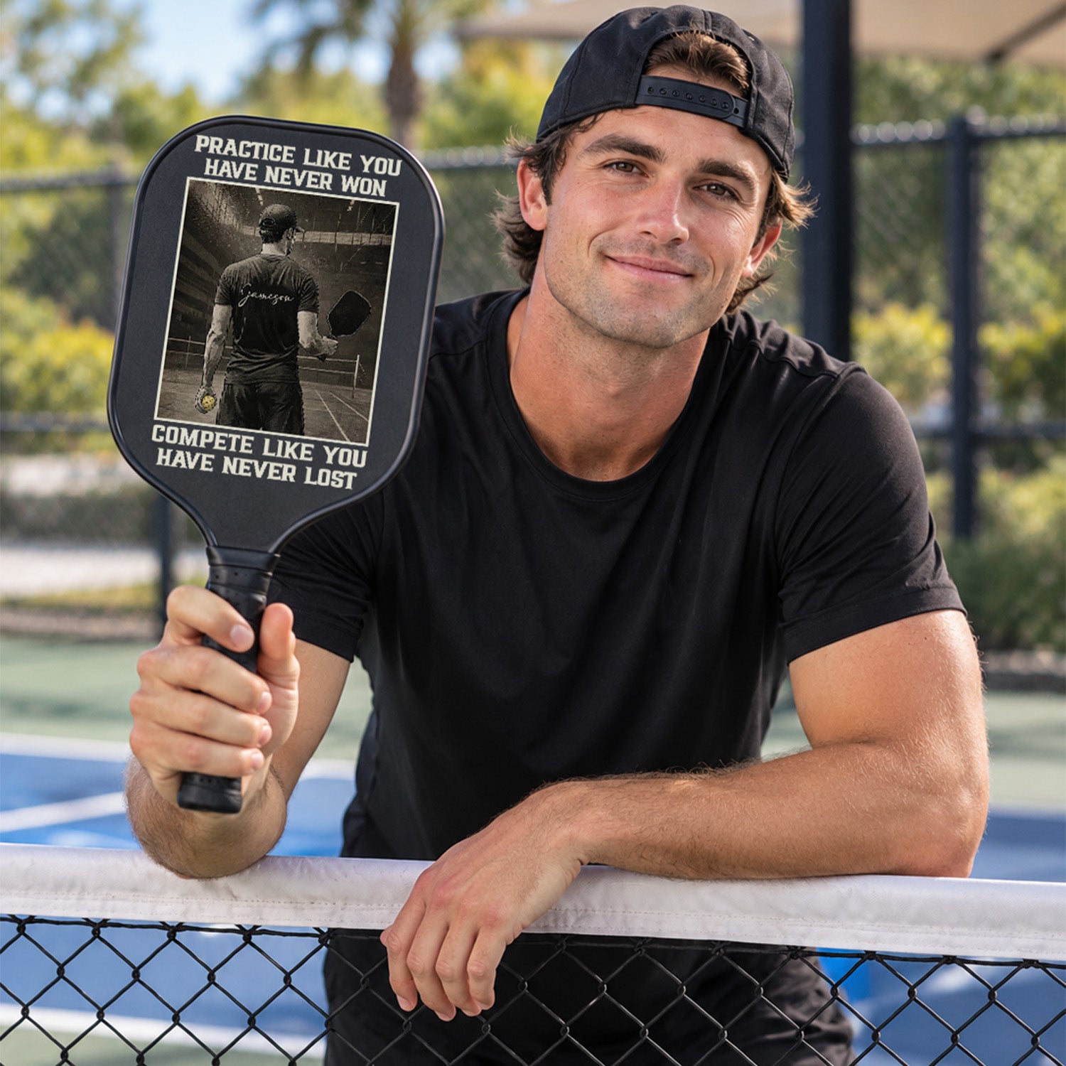 Personalized "Practice Like You Have Never Won" - Men Pickleball Paddle