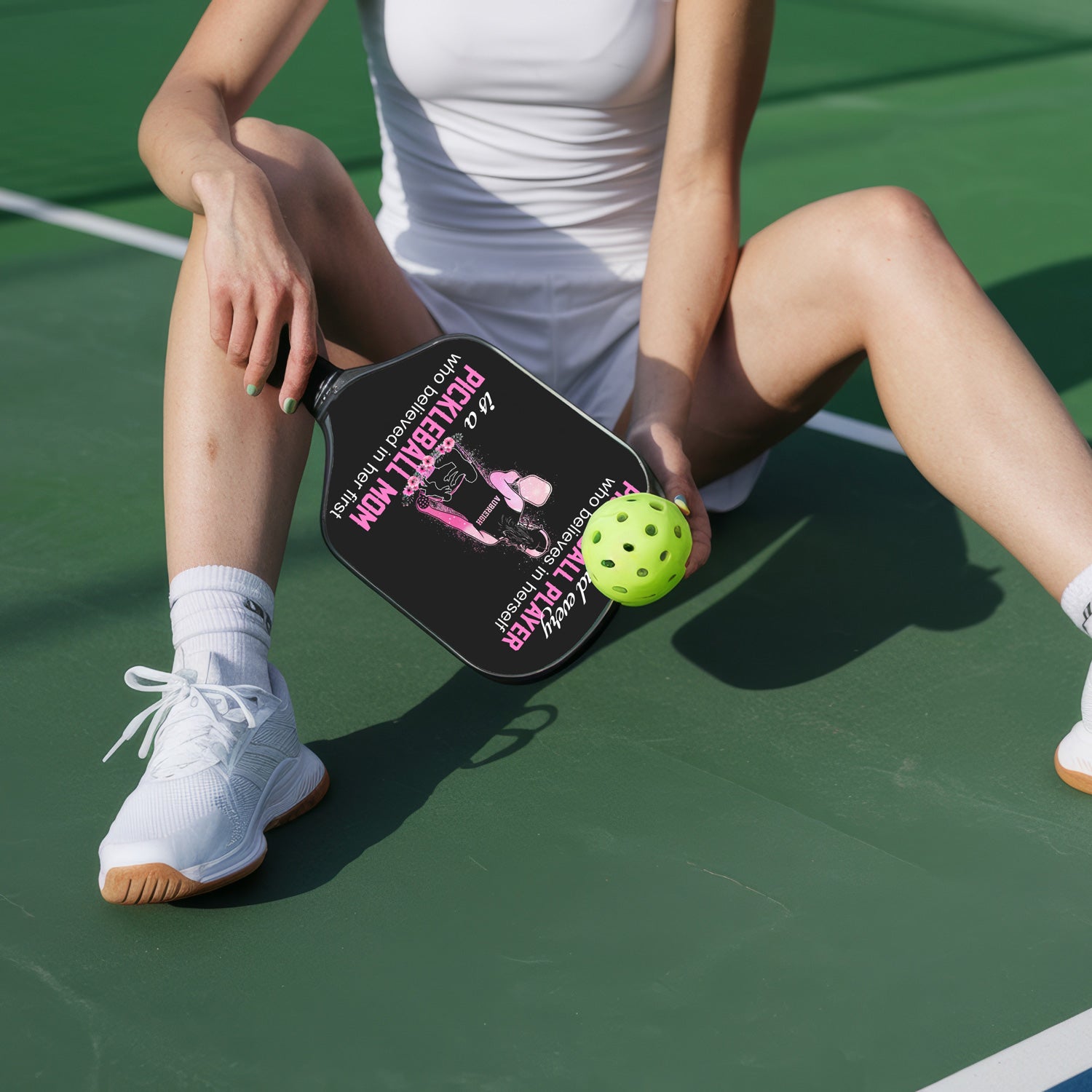 Personalized "Pickleball Mom Who Believes In Herself" Paddle with Custom Name