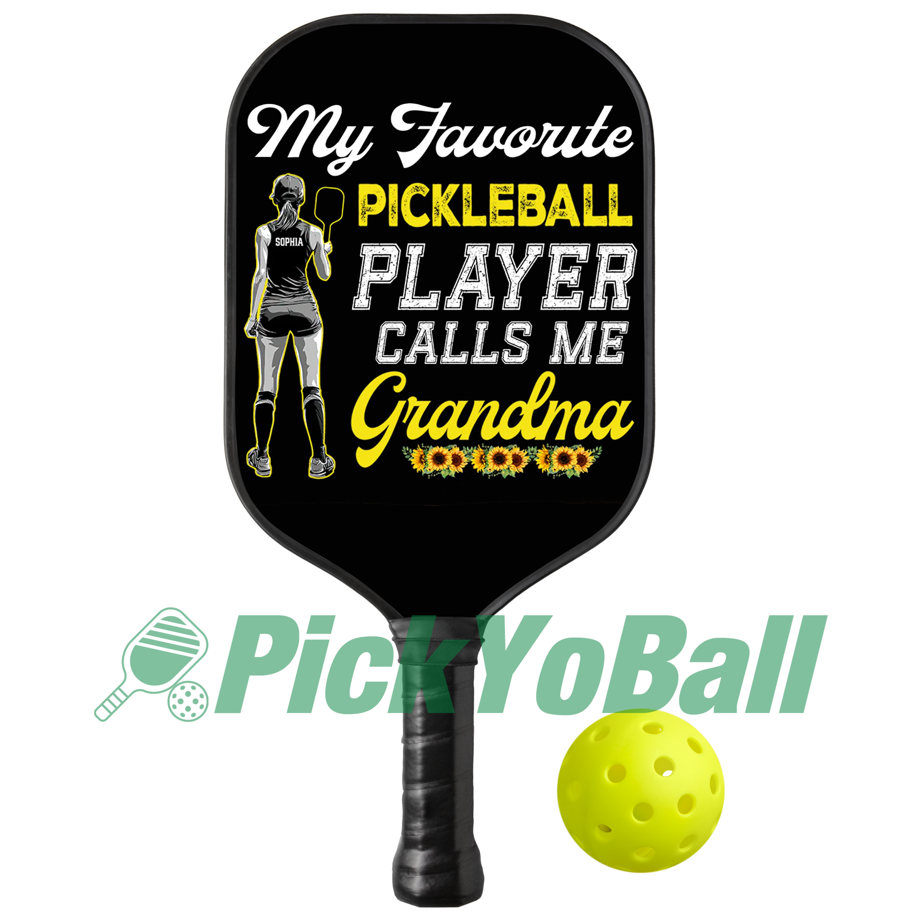 Personalized "My Favorite Player Calls Me Grandma" Pickleball Paddle