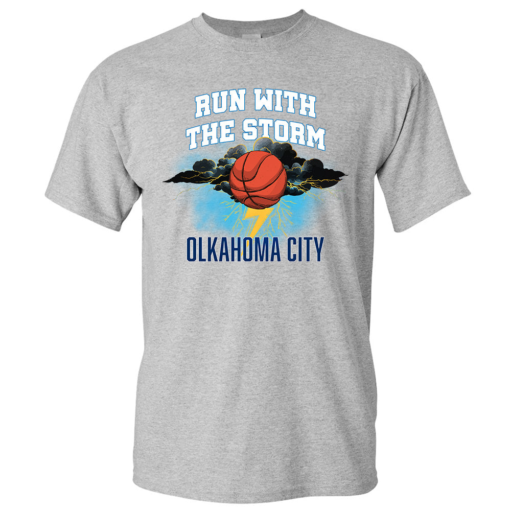 Run With The Storm OKC Tee - Thunder Basketball Team T-Shirts, Hoodies & More