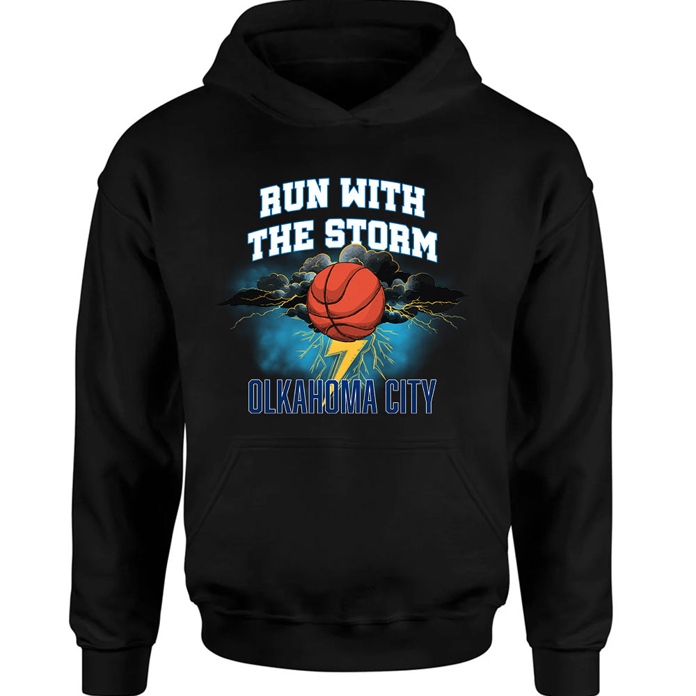 Run With The Storm OKC Tee - Thunder Basketball Team T-Shirts, Hoodies & More