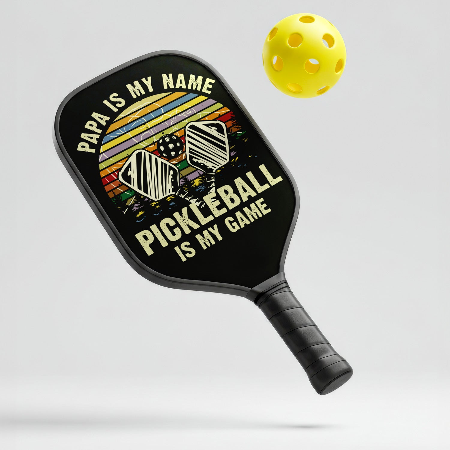 Personalized "Papa Is My Name, Pickleball Is My Game" Paddle with Custom Name