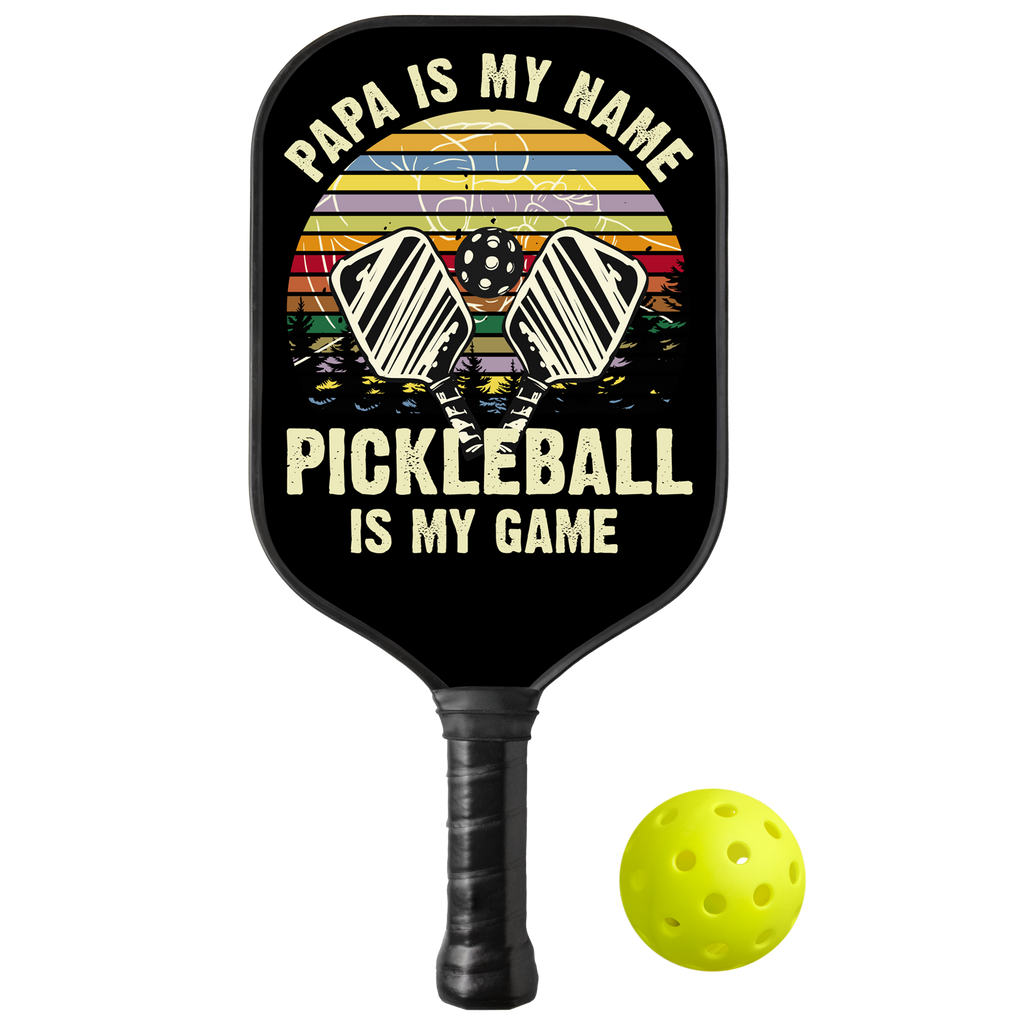 Personalized "Papa Is My Name, Pickleball Is My Game" Paddle with Custom Name