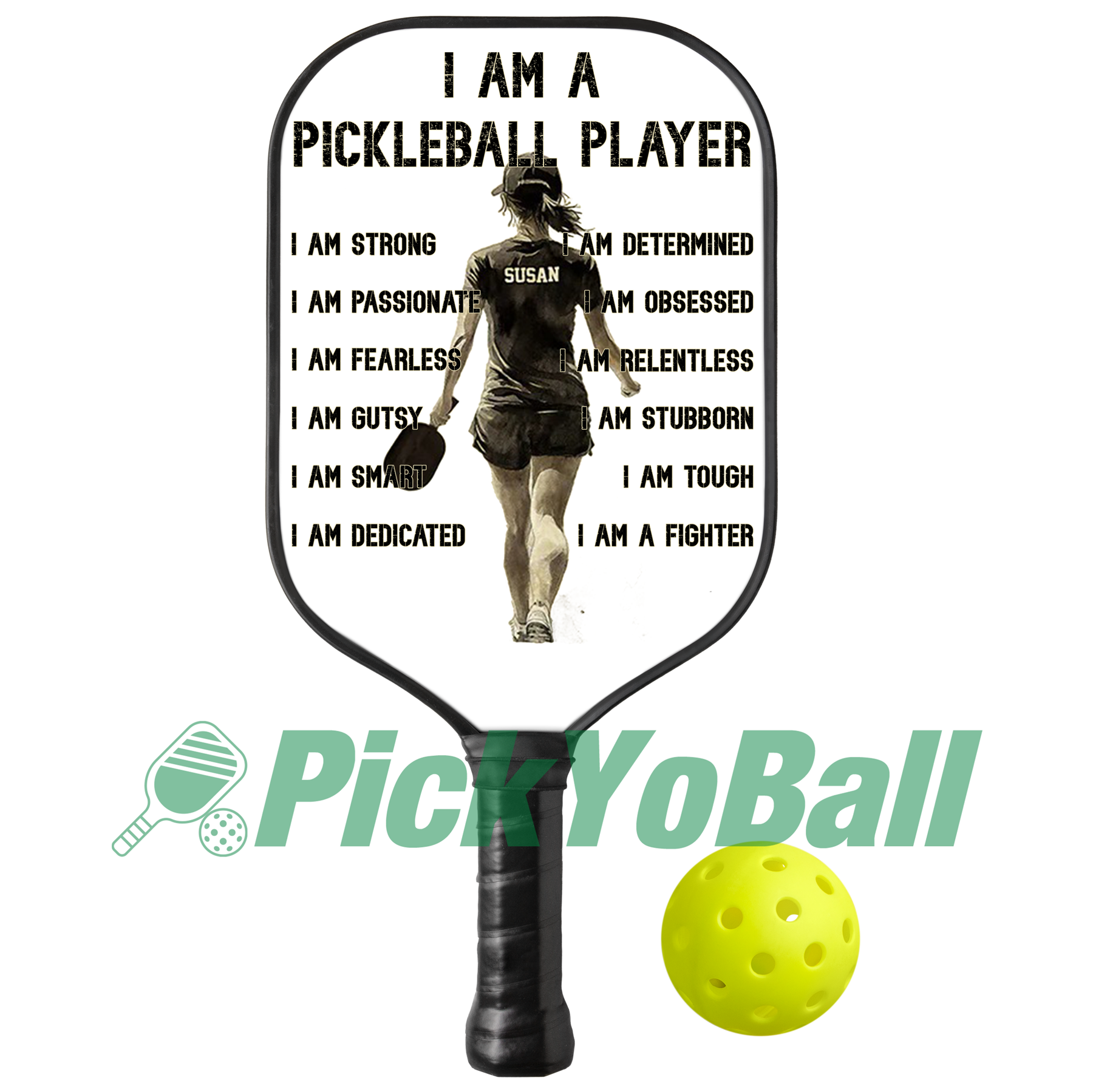Personalized "I'm A Pickleball Player" - Pickleball Girl Paddle #1