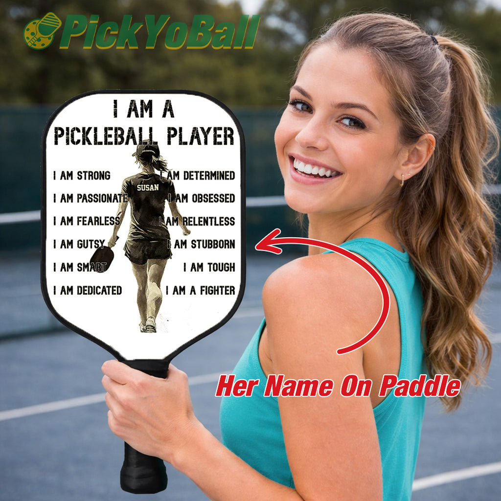 Personalized "I'm A Pickleball Player" - Pickleball Girl Paddle #1