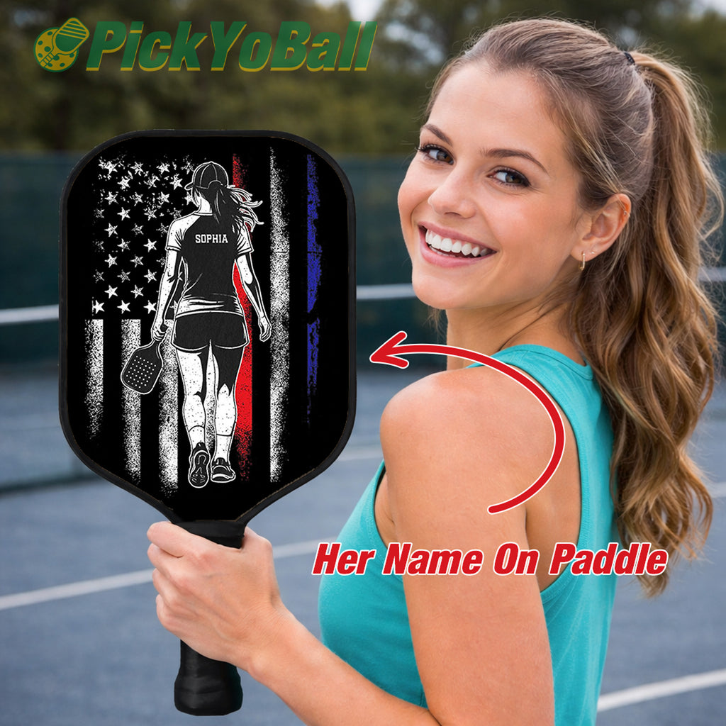 Personalized "American Girl" Pickleball Paddle with Custom Name