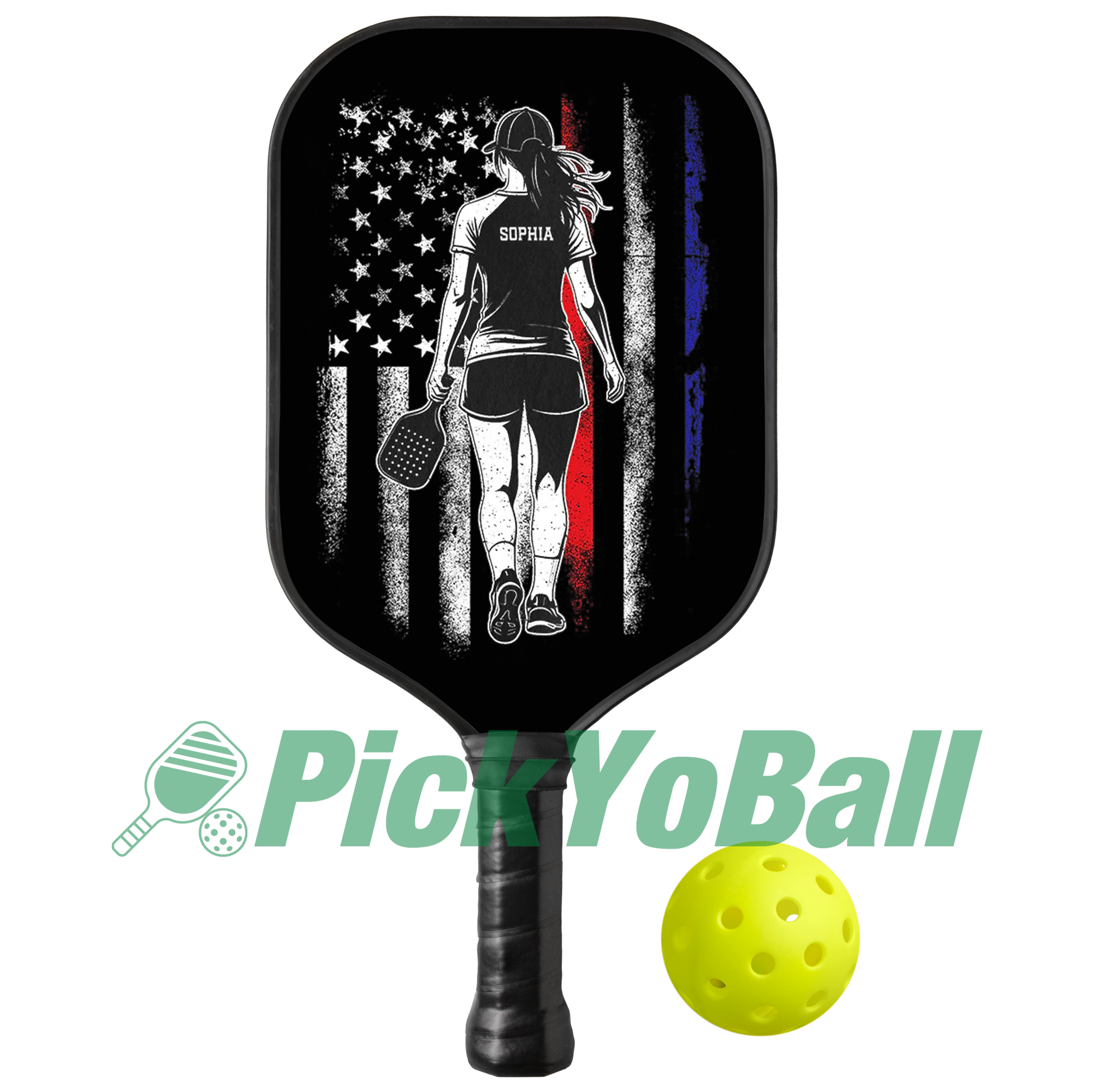Personalized "American Girl" Pickleball Paddle with Custom Name