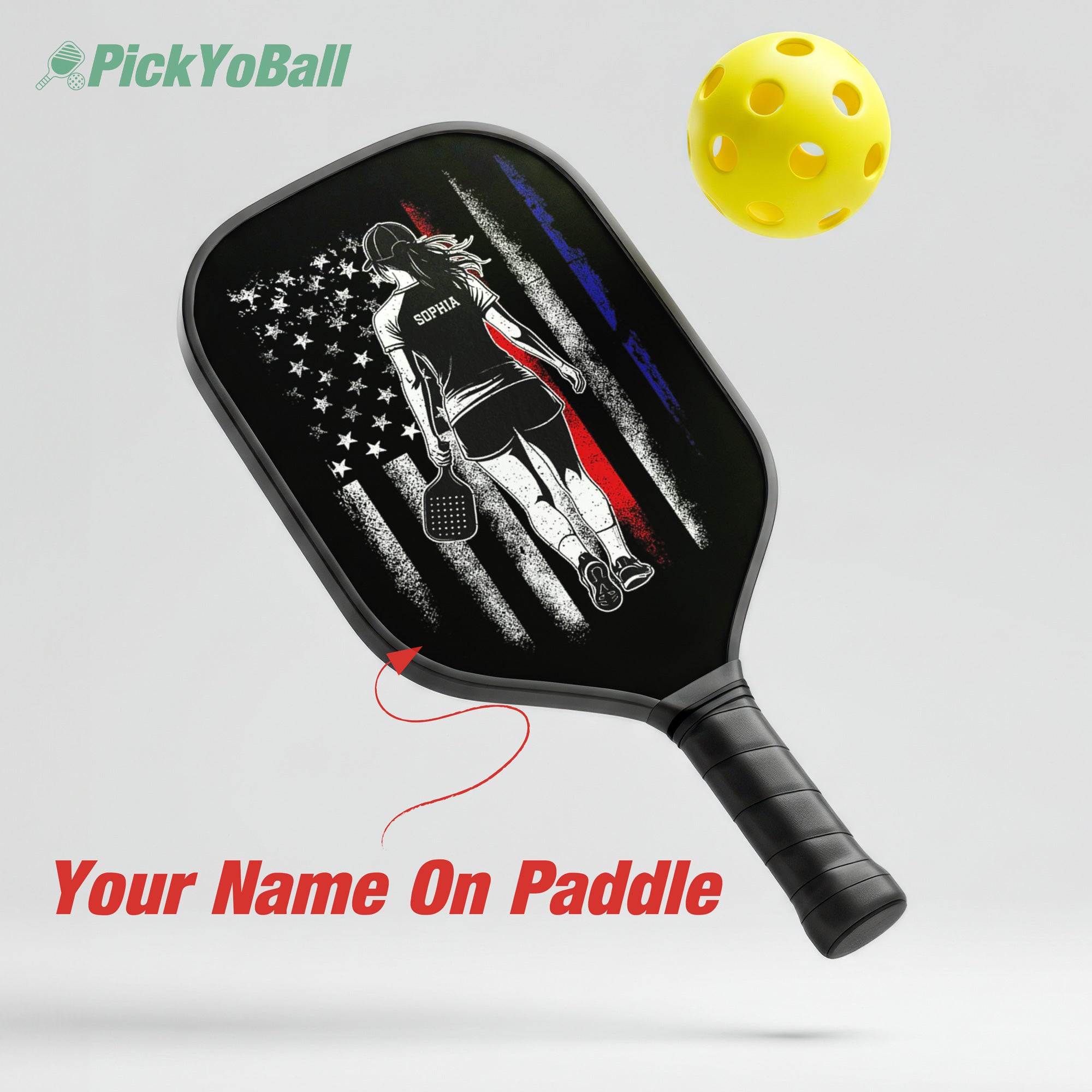 Personalized "American Girl" Pickleball Paddle with Custom Name