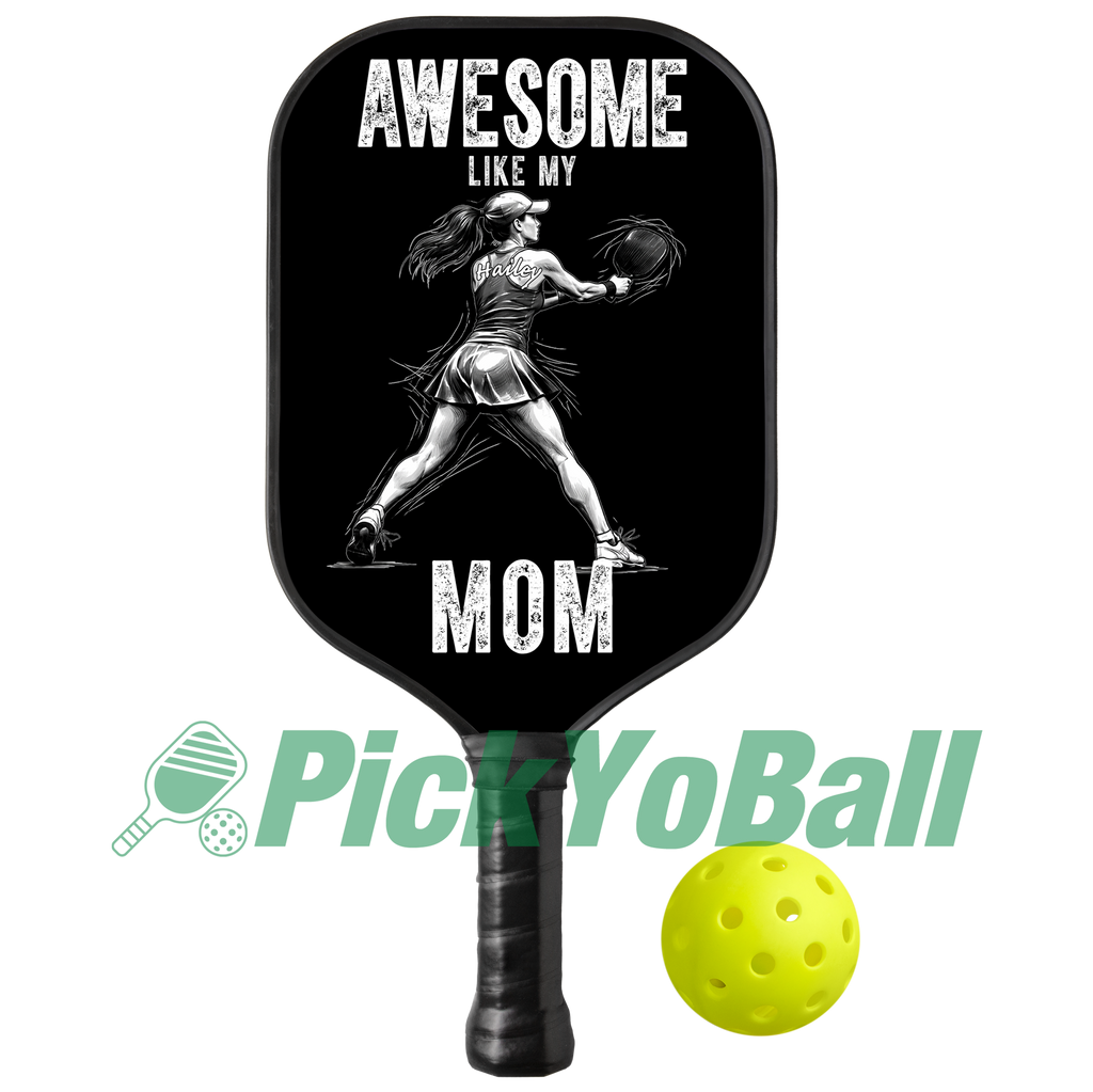 Personalized "Awesome Like My Mom" Pickleball Paddle with Custom Name, Gift for Mom