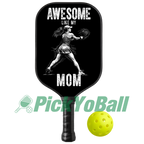 Personalized "Awesome Like My Mom" Pickleball Paddle with Custom Name, Gift for Mom