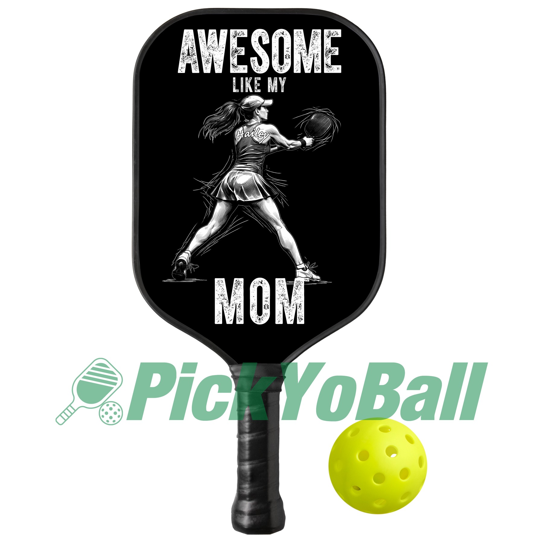 Personalized "Awesome Like My Mom" Pickleball Paddle with Custom Name, Gift for Mom