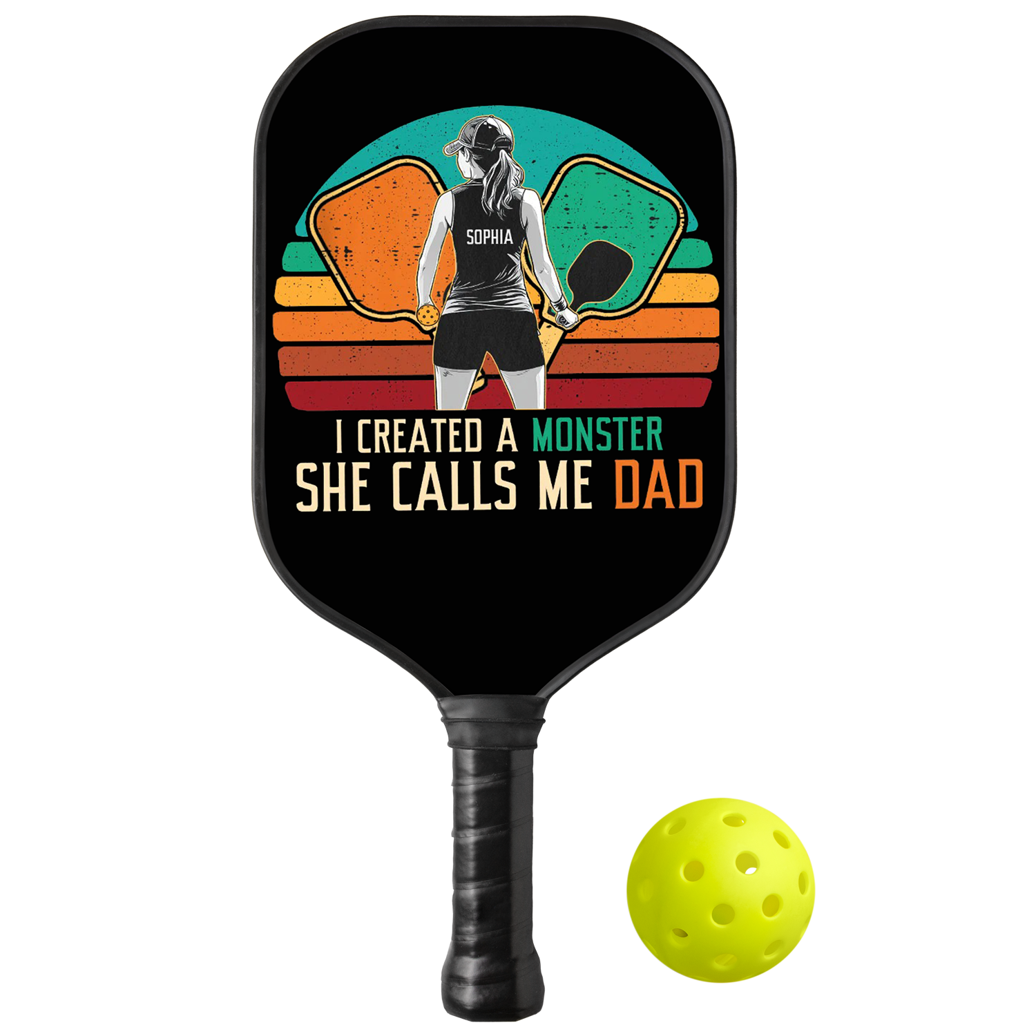 Personalized "I Created A Monster And She Calls Me Dad" Paddle with Custom Name