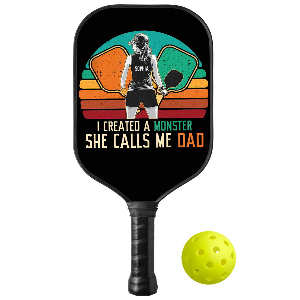 Personalized "I Created A Monster And She Calls Me Dad" Paddle with Custom Name