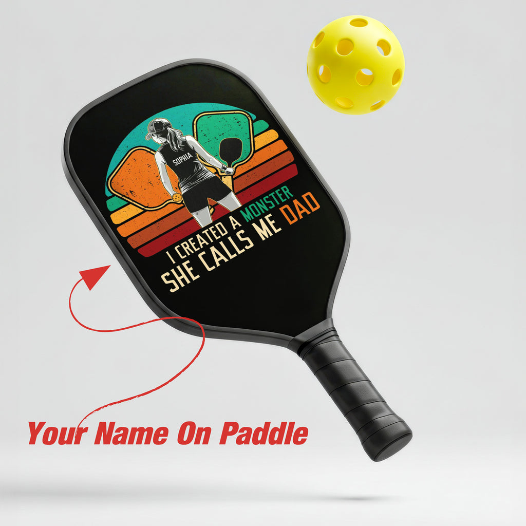 Personalized "I Created A Monster And She Calls Me Dad" Paddle with Custom Name