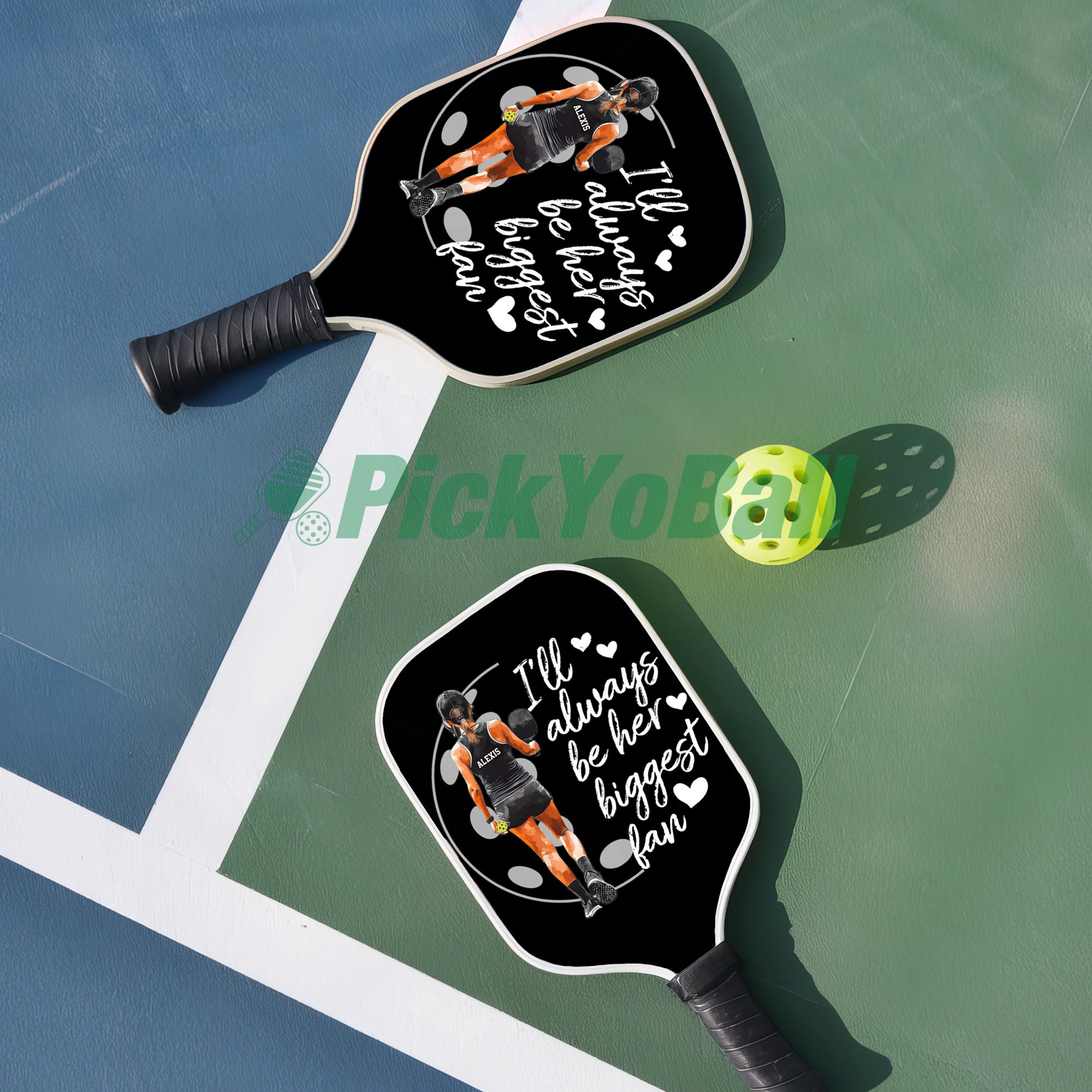 Personalized "I'll Always Be Her Biggest Fan" Pickleball Paddle with Custom Name For Daughter