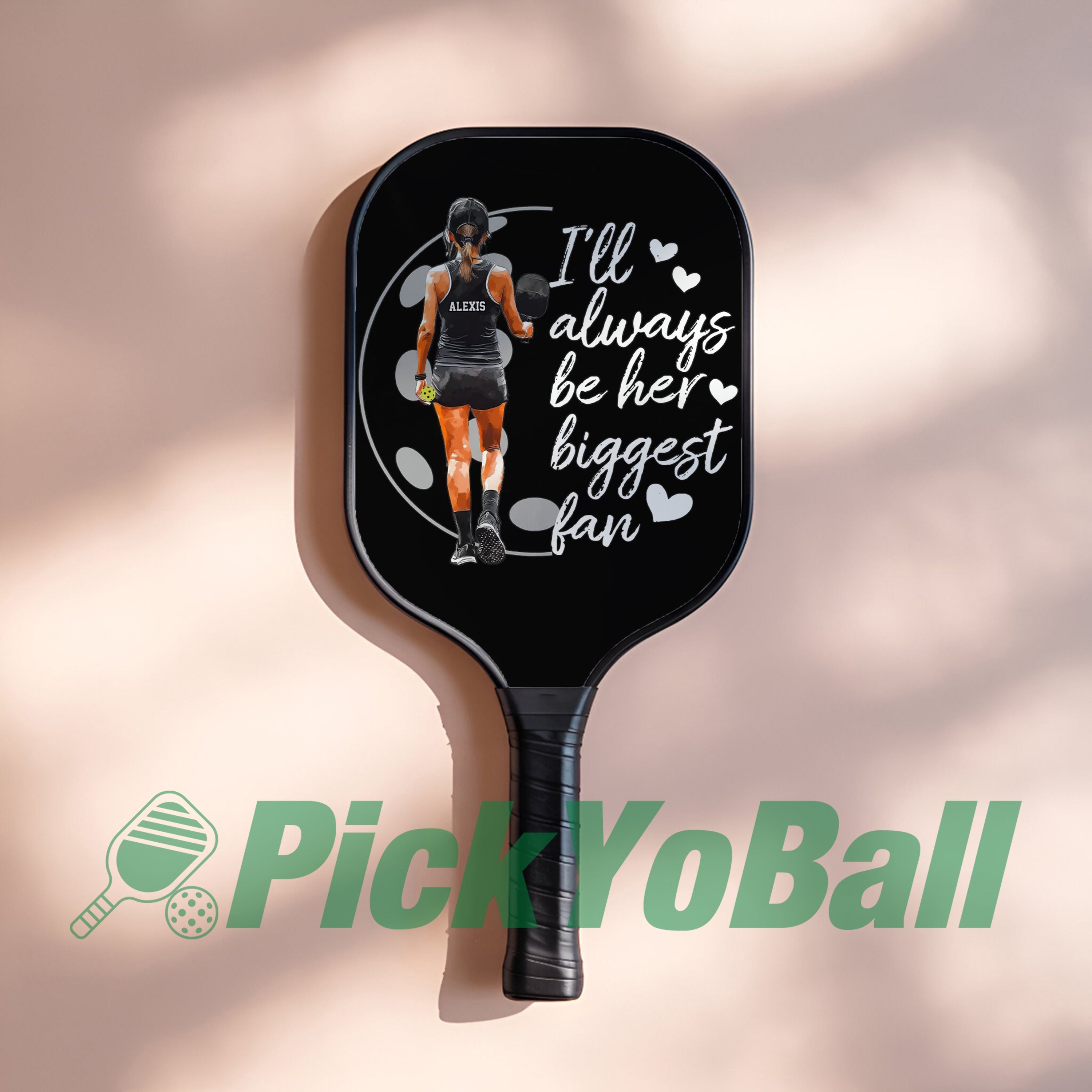 Personalized "I'll Always Be Her Biggest Fan" Pickleball Paddle with Custom Name For Daughter